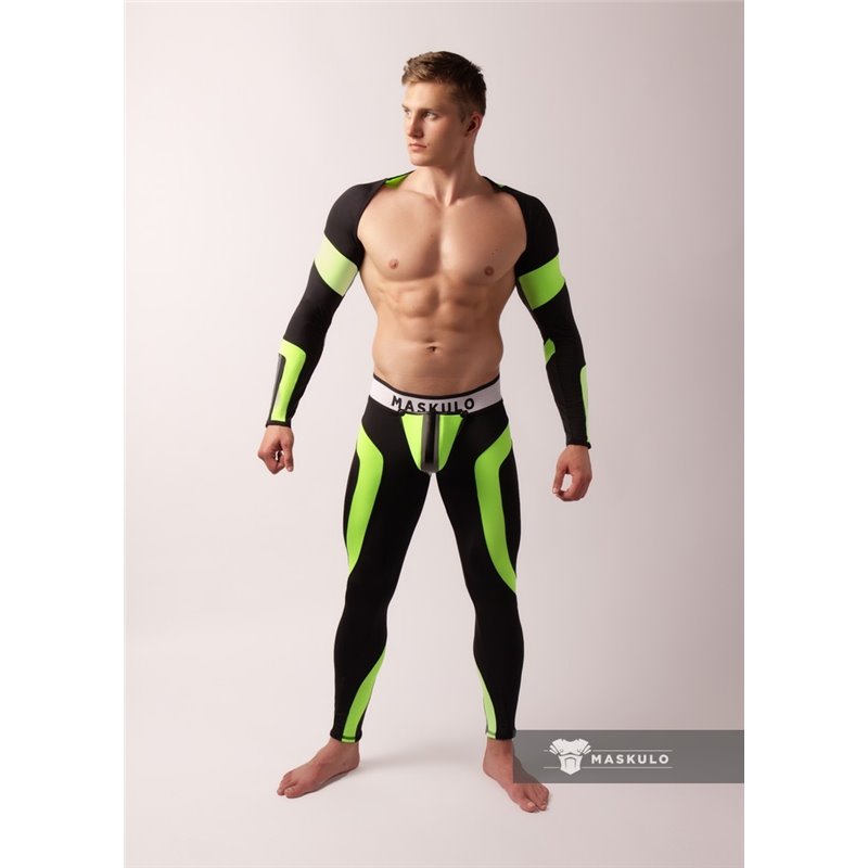 800px x 800px - MASKULO - Men's Fetish Leggings Codpiece Zipped Rear Neon Green