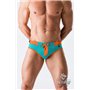 MASKULO - BeGuard Swimming Briefs with Zip Imitation on the Front Blue