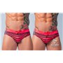MASKULO - BeGuard Swimming Briefs with Optical Print Coral