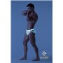 MASKULO - BeGuard Swimming Briefs with Optical Print White