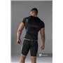 MASKULO - Armored Men's Fetish T-Shirt Spandex Front Pads Black