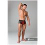 MASKULO - Fetish Trunks Mesh Codpiece Zippered Rear Red