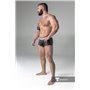 MASKULO - Rubber Look Trunks Detachable pouch Open Rear Black