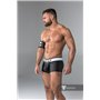 MASKULO - Rubber look Trunks Detachable pouch Zippered rear Black