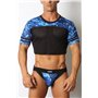 Foxhole Camo Mesh Crop Top Blue