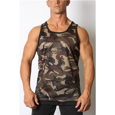 Foxhole Camo Mesh Tank Top Green