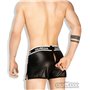Outtox Perforated Leatherette Shorts Black