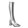 GoGo Stretch Boots Silver 3" Heel