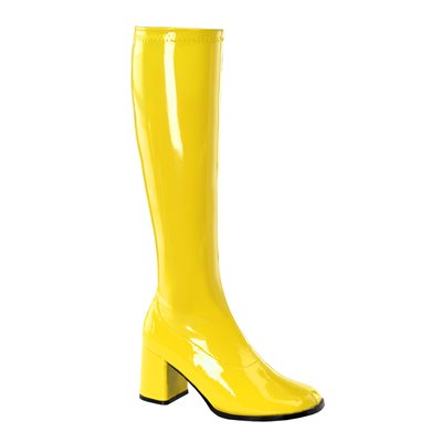 GoGo Stretch Boots Yellow 3" Heel