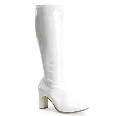 KiKi GoGo Boots White 3 1/4" Heel