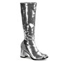 Spectacul Sequin Knee Boot Silver 3" Heel