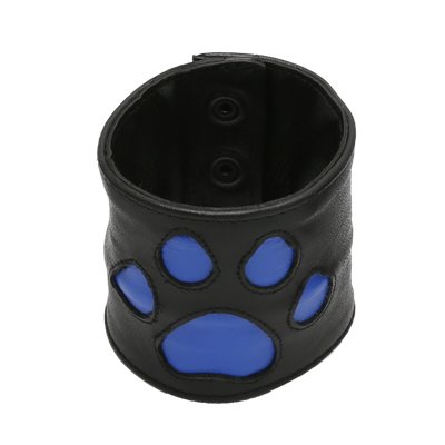 Addikt Leather Puppy Paw Wristwallet: Black & Blue