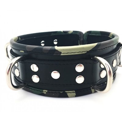 COLLAR 5 D RING - soft leather - Camouflage The Red