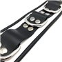 Leather collar- 3D ring - White/Black