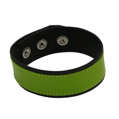 Addikt Leather Armband: Green & Black